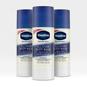 Vaseline Body Balm Stick Anti-Friction For Dry Skin Unscented Targeted Healing for Hard-to-Reach Spots 1.4 oz 3 Count
