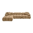 thumbnail image 3 of Calliope Cafe Au Lait Performance Velvet 4-piece Modular Sectional, 3 of 6