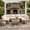7PCS-Beige Frame/Beige Cushion, variant on MOLIBYME 7 Pcs Outdoor Patio Furniture Set, Modular Outdoor Sectional Wicker Conversation Set, Rattan Sofa Set with Glass Table and Washable Cushion Covers, Blue Cushion