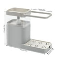 thumbnail image 3 of Yuarrent Dispensador de jabón de cocina, 1 unidad, caja de salida de prensa de líquido para lavar platos, estante de toallitas, caja de almacenamiento Suministros de limpieza para el hogar Gris Yuarrent HA9181-04B, 3 of 6