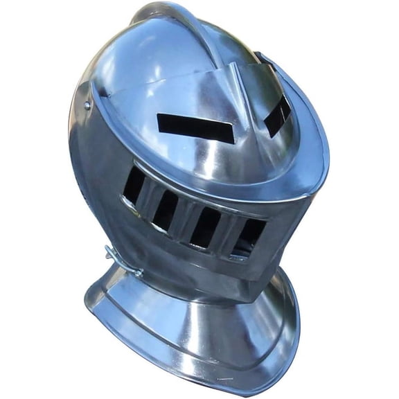 Armory Replicas Medieval Renaissance Dueling Helmet: Hand-Forged 18G Steel, Fully Functional, Polished Finish