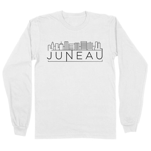 Skyline Juneau Alaska Long Sleeve Shirt Unisex Large White
