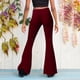 thumbnail image 4 of Pantalones Gibobby con forro polar mujer acampanados cintura alta vino XL, 4 of 5