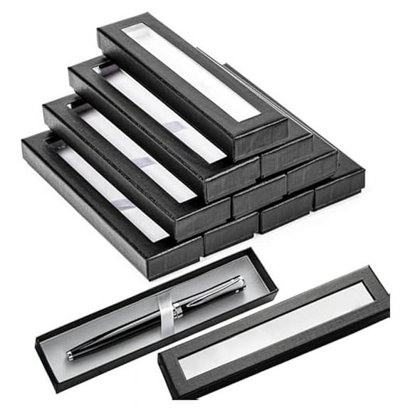 HOT! 10Pcs Empty Pen Gift Box with Clear Lid Boxes Single Case Jewelry Ballpoint Display