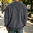 thumbnail image 4 of ZOYOEN Mens Corduroy Sweatshirts with Pocket- Crewneck Loose Fit Casual Long Sleeve Fall Pullover Tops Gray, 4 of 5