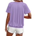 thumbnail image 3 of Camisetas Casuales de Verano para Mujer, Camisetas de Corta con Cuello en V, Color , Talla S, 3 of 7