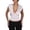 Brown, variant on Women's Deep V-Neck Crop Top Cap Sleeve Slim Fit Twist Front Casual Party Y2k Blouse