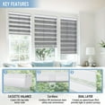 thumbnail image 6 of Keego Custom Size Zebra Shades for Windows Privacy Cordless Windows Shades for Home Office, Dark Gray, 24"W x 72"H, 6 of 9