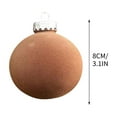 thumbnail image 3 of Hvmvliv Set of 12 Red Velvet Christmas Tree Balls 3.14 Inch Flocked Xmas Decorations Plastic Hanging Ornaments for Holiday Decor Beige, 3 of 7