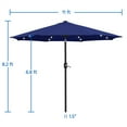 thumbnail image 3 of Yaheetech 11FT Outdoor Patio Umbrella with 32 LED Lights and Push Button Tilt, Navy Blue, 3 of 7