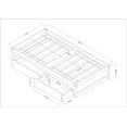 thumbnail image 5 of Twin Size Platform Bed with 2 Storage Drawers, Modern Pine Wood Low Bed Frame with Wood Slats Support, Leisure Storage Bed for Living Room, Bedroom, Apartment, No Box Spring Needed, White, 5 of 9