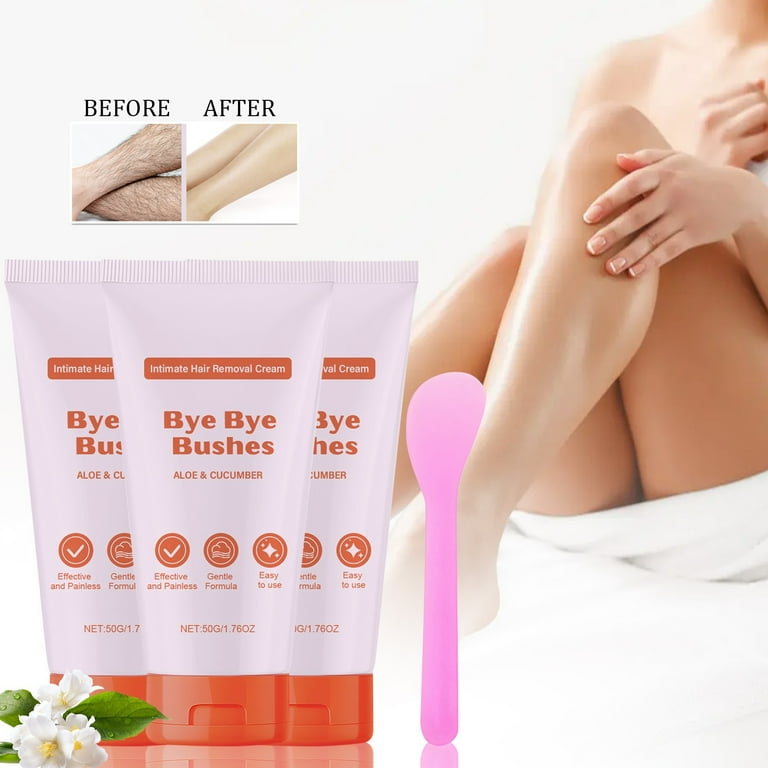 Bye Bye Bush, Bye Bye Bush Hair Removal, Pubic Hair Removal Cream, Hair Removal Cream for Face, Legs, and Underarms, Gentle formula 50G/1.76Fl.Oz (4Pcs)
