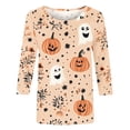 thumbnail image 5 of Tqyyweavej Womens Halloween 3/4 Sleeve Crew Neck Shirts Plus Size Fall Halloween Funny Graphic Top Loose Fit Spooky Season Tees S-5XL, 5 of 6