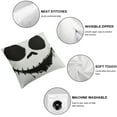 thumbnail image 4 of Acheng 2Pcs Halloween Pillow Covers  Halloween Horror Cartoon Skull Throw Pillow Case Halloween Decorations  Decorative Square Cushion Covers for Home Sofa Couch Bed White, 4 of 6