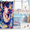 thumbnail image 3 of Manfei Pastel Animal Axolotl Shower Curtain 72Wx72L,Cute Salamander Pattern Bathroom Curtain, 3 of 5