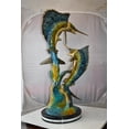 thumbnail image 2 of Nifao Set Of Intertwined Sailfish and Marlin Colored Bronze Statue – Home Decor Sculpture, 27"L x 20"W x 47"H, 2 of 11