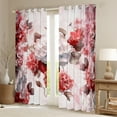thumbnail image 2 of Flower Curtains & Drapes Hydrangea Floral Curtains for Women,Red Gradient 30%-50% Blackout Curtains Vintage Ombre Living Room Curtains,Oil Painting Aesthetic Window Curtains Room Decorative, 2 of 6