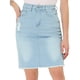 thumbnail image 1 of INSPIRE CHIC Falda Vaquera Midi Básica Desgastada De Cintura Alta Con Dobladillo Rasgado Y Lavado Para Mujer Azul claro M, 1 of 4
