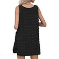 thumbnail image 3 of Women'S Casual Summer Sun Dresses Polka Dot Beach Cover Up V Neck Sleeveless Tank Dress with Pockets Black S, 3 of 9