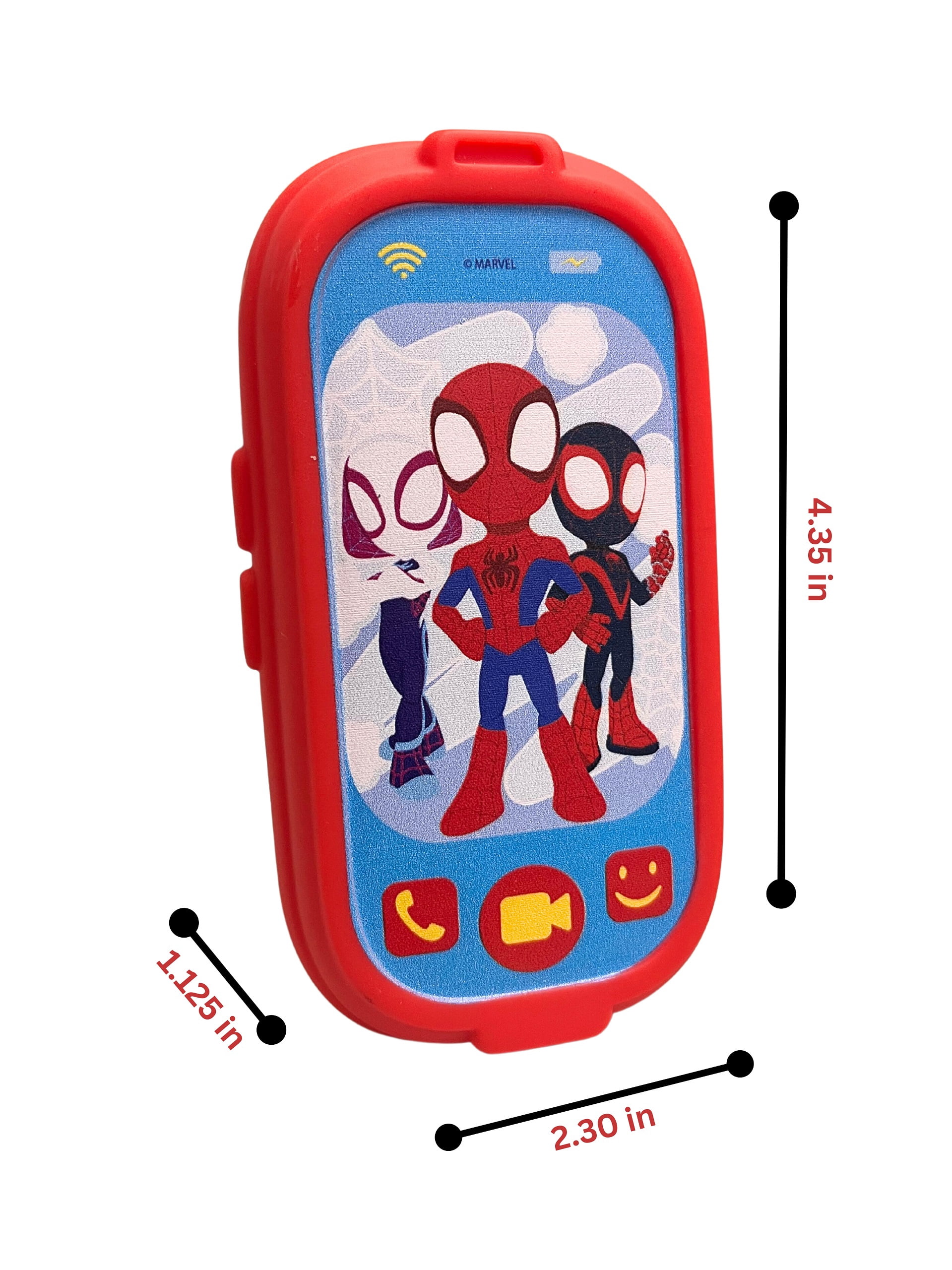 (2 pack) Spidey and His Amazing Friends Light Up Bath Squirter Cell Phone for Toddlers