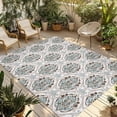 thumbnail image 2 of Outdoor Rug 6x9 ft Abstract Vintage Paisley Waterproof Outdoor Patio Rug Mat Non Slip Outside Area Rugs Carpet for RV,Camping,Porch,Deck,Pool,Balconybackyard,Boho Floral Texture Turquoise Beige, 2 of 9