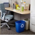thumbnail image 2 of 7-Gallon Blue Recycling Wastebasket, Rectangular Desk Recycling Bin with Recycle Symbol, Open Top, Plastic Indoor Waste Container for Office, Classroom, or Home, 2 of 6