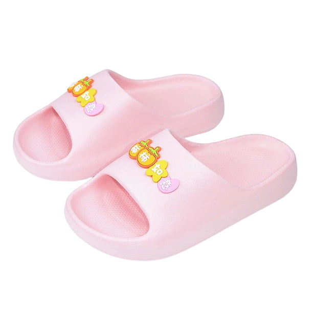 Zapatillas de Suela Suave Unisex Niños de Moda Casual Verano Engrosado Zapatillas de Baño de Casa Reversibles con Espuma Liviana Eva Y Suela Antideslizante