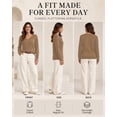 thumbnail image 3 of QUALFORT Women's 100% Cotton V-Neck Pullover Sweater, Long Sleeve Lightweight Sweater for Women, Soft Classic Solid Color Knit Sweater Top, Khaki XXL, 3 of 7