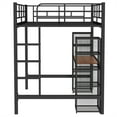 thumbnail image 6 of Full Size Metal Loft Bed, Heavy Duty Loft Bed with Built in Desk and 2 4-Tier Shelves, Full Size Bed Frame with Side Ladder for Boys, Girls, 6 of 7