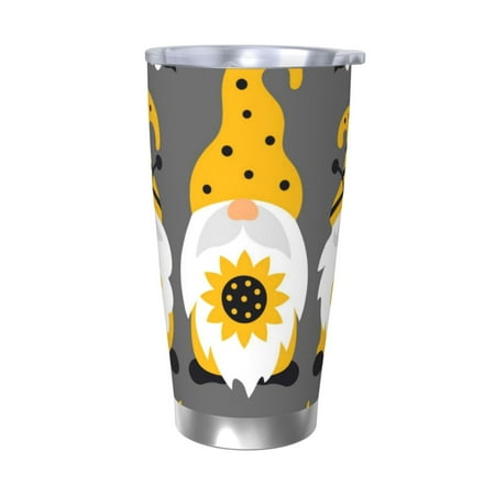 

Fuzoiu Bee Kind Print 20oz Tumbler Stainless Steel Vacuum Insulated Car Cup Insulated Coffee Mug Travel Mug with Lid Thermal Cup for Outdoor-Without Straw