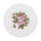 thumbnail image 2 of Mantel individual aislante con encaje Esterilla redonda de poliéster Beige rosa blanco 4,6 pulgadas • Decoración de mesa con encaje bordado en rosas • Decoración de mesa con copa caliente, 2 of 6