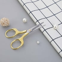 XYRSRUW Vintage Stainless Steel Scissors, Elegant Carved Scissors with Electroplated Finish, Durable Thread Cutting Shears for Home or Office(Gold)