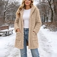 thumbnail image 6 of Ihhxva Women's Cardigan Sweater Hooded Warm Winter Coat Loose Fit Multi-Pockets Long Sleeve Cozy Casual Cold Weather Outings S-2XL, 6 of 8