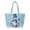 Blue Snowman Print, variant on Christmas Light Print Quilted Large Tote Bag for Women Spacious Shoulder Purse Handle Handbag for Holiday Shopping, Work Commute, Winter Travel, Xmas Gift