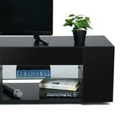 Hommpa LED TV Stand TV Cabinet for TVs up to 65 with Side Bookshelf and 4 Open Shelves Modern Television Media Console Entertainment Center