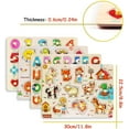 thumbnail image 5 of 4 Pack Wooden Peg Puzzles For Toddlers Alphabet Number Animal Fruit Puzzles And, 5 of 5