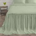 thumbnail image 6 of 4 Piece Long Ruffle Sheet Set, 25" Inch Long Ruffle On Corner Of The Flat Sheet, 12 Inch Deep Pocket, 100% Egyptian Cotton, 800 TC, Olympic Queen Size, Solid Light Sage, 6 of 9