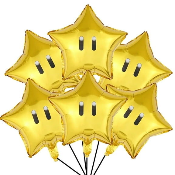 6 PCS Birthday Party Balloons LARGE Mari Star Balloons Lui Balloons Mari Game Balloon
