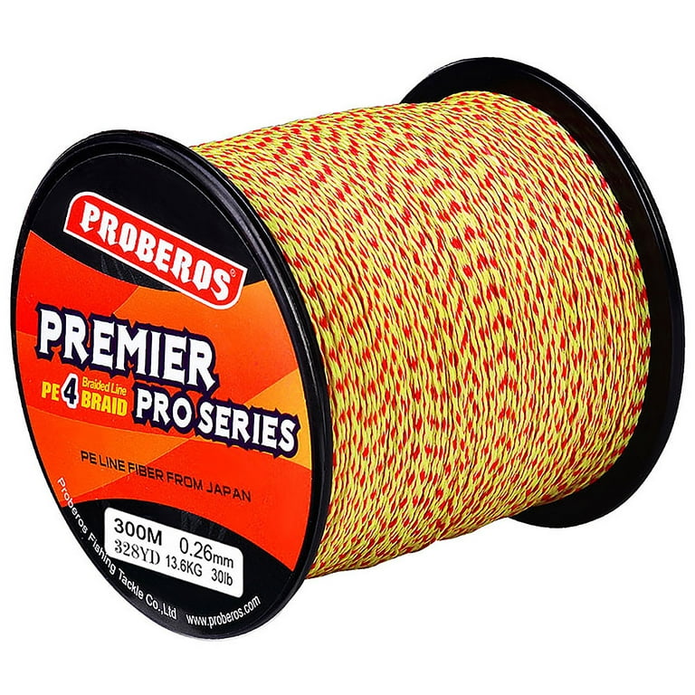 Grianlook 300M Fishing Line Abrasion-assistant Fish Wire Nylon Braided  Outdoor Red And Yellow 5.0/50LB 