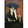 thumbnail image 2 of Manet, Edouard 17x24 Gold Ornate Wood Framed with Double Matting Museum Art Print Titled - Berthe Morisot With a Fan, 2 of 4
