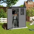 thumbnail image 7 of ELPOSUN Outdoor Resin Storage Shed 5x3 FT,Plastic Garden Shed for Bike, Garbage Can,Tool,Outside Sheds with Lockable Door for Backyard,Patio, Lawn,Dark Gray, 7 of 7