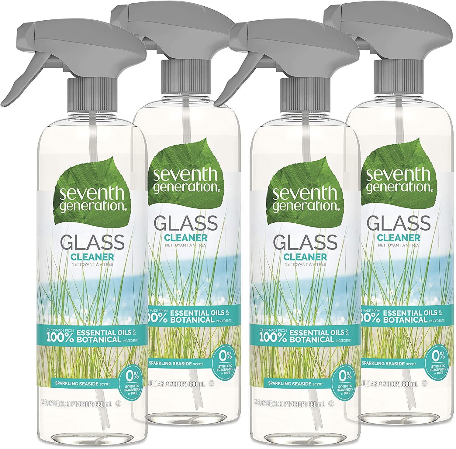 Seventh generation Glass Cleaner, Sparkling Seaside Scent, 23 oz, 4