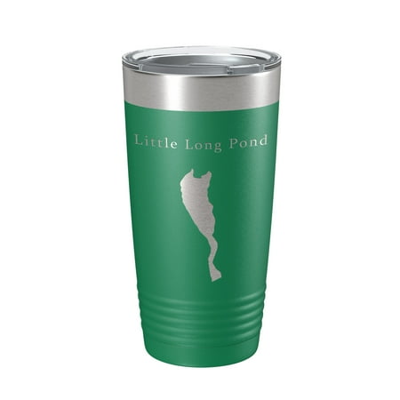 

Little Long Pond Tumbler Lake Map Travel Mug Insulated Laser Engraved Coffee Cup Acadia Maine 20 oz Green
