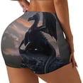 thumbnail image 2 of Fotbe Black Dragon Cliff Dawn Seamless Shorts, Womens Workout Shorts High Waist Stretch Booty Short for Gym/Yoga/Running/Biking-X-Large, 2 of 9