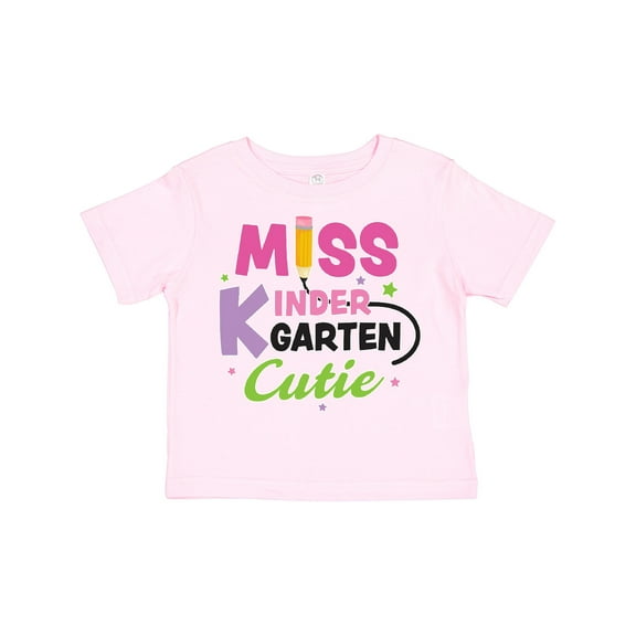 Inktastic Miss Kindergarten Cutie with Pencil and Stars Girls Toddler T-Shirt