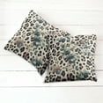 thumbnail image 2 of Ambesonne Leopard Print Throw Pillow Cover Pack of 2, Bold Eucalyptus Leaf, 2 Pcs-20"x20", Camel and Laurel Green, 2 of 5