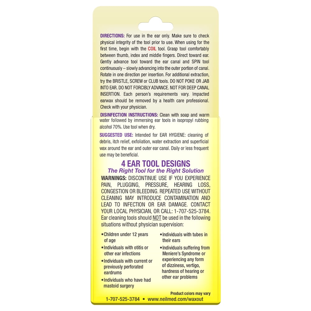 NeilMed Waxout Reusable Flexible Ear Cleaner Kit – 12 Flexible Cleaning Tools, Adult Size