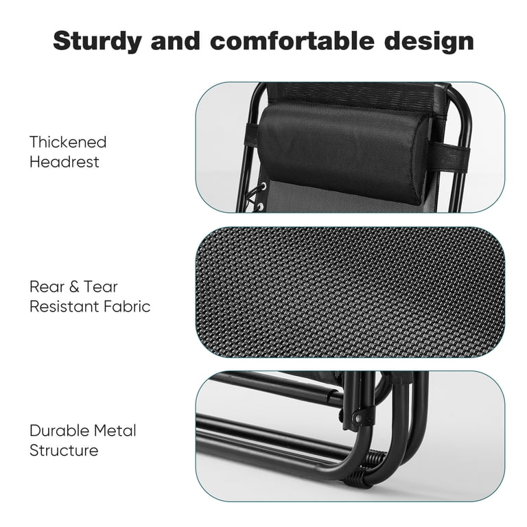 EDX Zero Gravity Lounge Chairs, Adjustable Reclining, 2-Pack photo 4