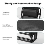 EDX Zero Gravity Chair Outdoor Lounge Chair,Suitable for Beach Terrace Pool Patio, Black 2-Pack