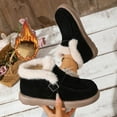 thumbnail image 2 of Dasayo Winter Women's Boots House Ankle Black Furry Flat Heel Slip on Fuzzy Boots Shoes Women 41, 2 of 9